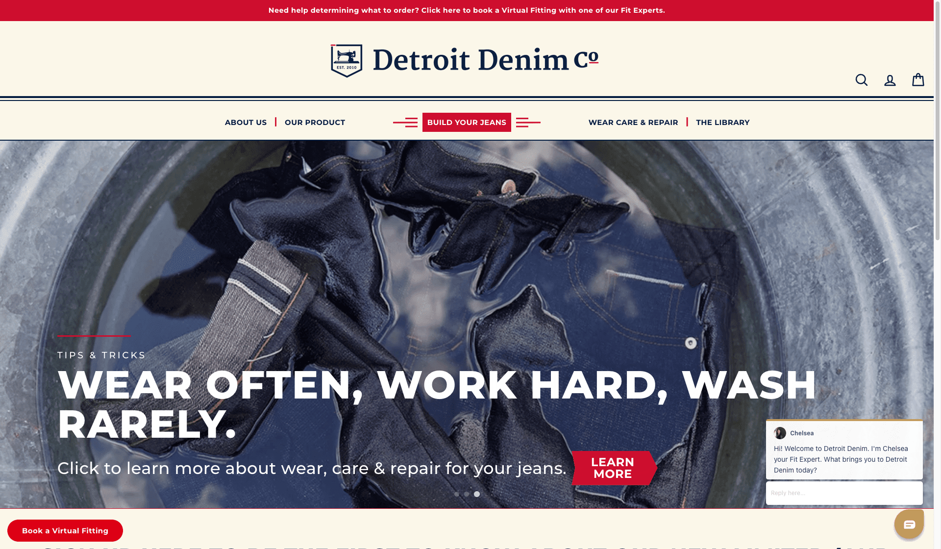 Detroit denim site Detroit denim website screenshot