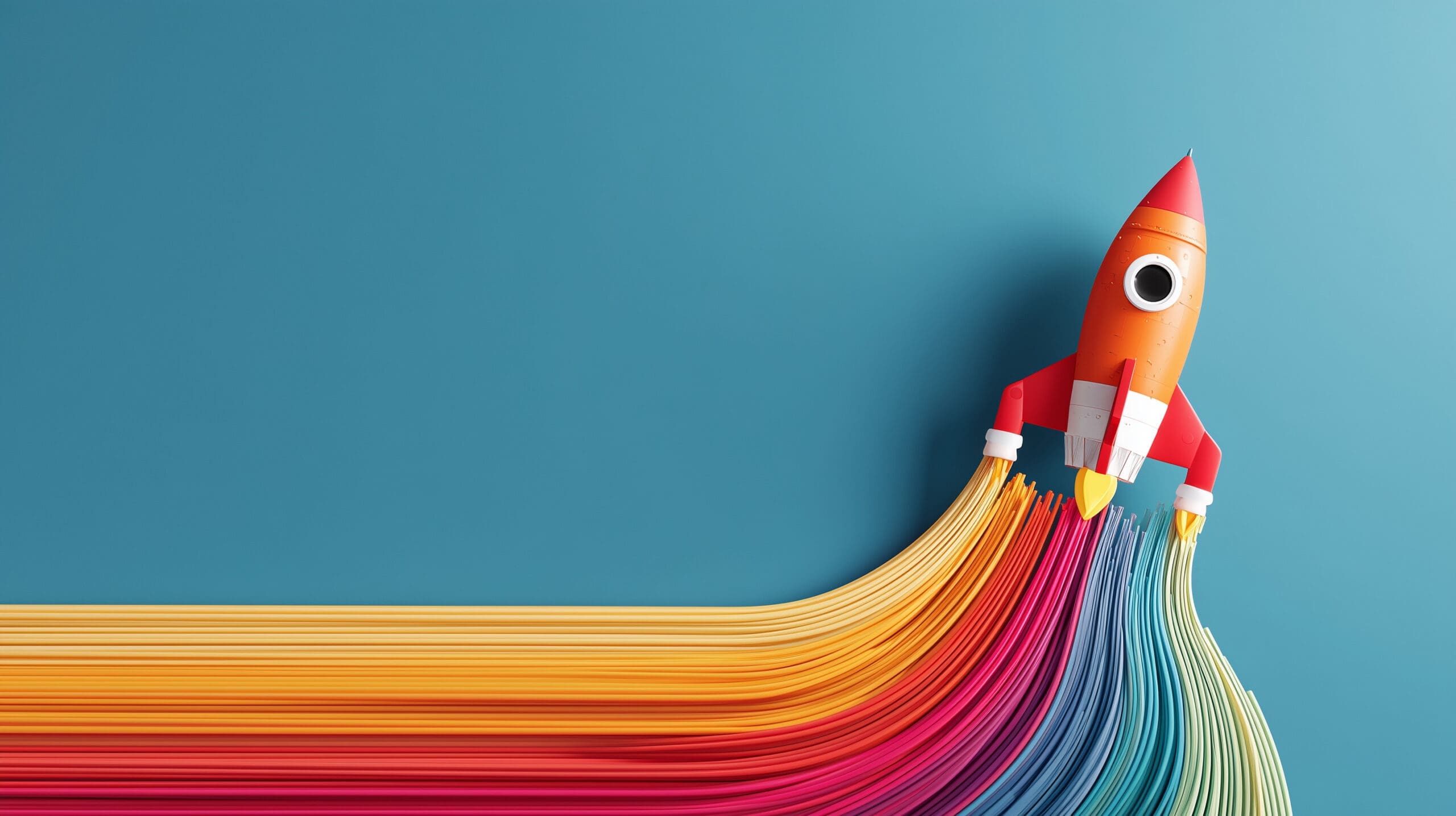 A vibrant rocket launch on a blue backdrop symbolizes innovation, growth, and the exciting journey of startups and businesses to new horizons. AdobeStock 1579146567 scaled