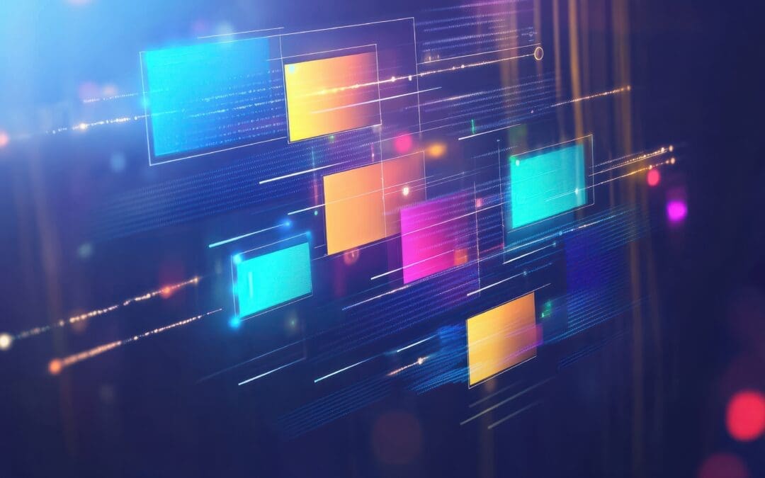 Colorful abstract digital data visualization